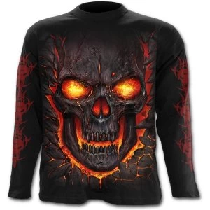 Image of SkullLava Mens Medium Long Sleeve T-Shirt - Black