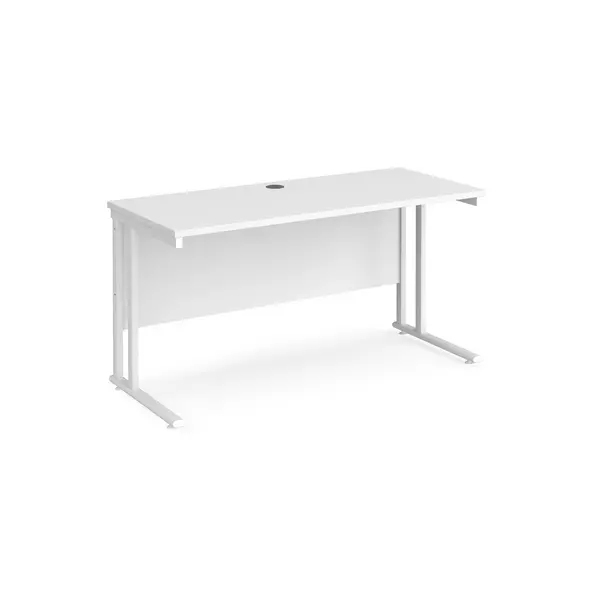 Image of Maestro 25 Straight Desk White Frame and White Table Top - 1400mm