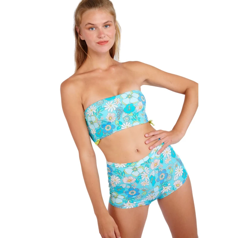 Image of banana moon Womens swimwear bikini bottoms Banana Moon Naza Daisybloom Turquoise Female 2XS