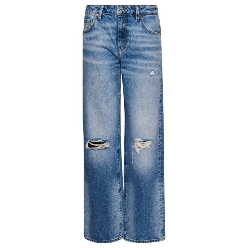 Image of Superdry Womens mid-rise jeans in organic cotton Superdry Bleu Female 28x30