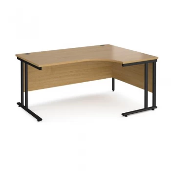 Image of Maestro 25 right hand ergonomic desk 1600mm wide Black cantilever leg