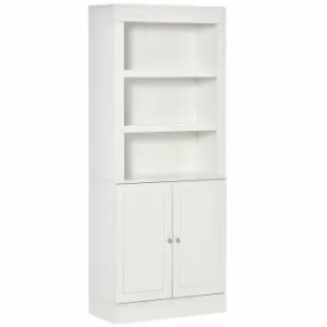 Image of Homcom Modern Kitchen/Dining Room Cabinet With Open Adjustable Shelves White