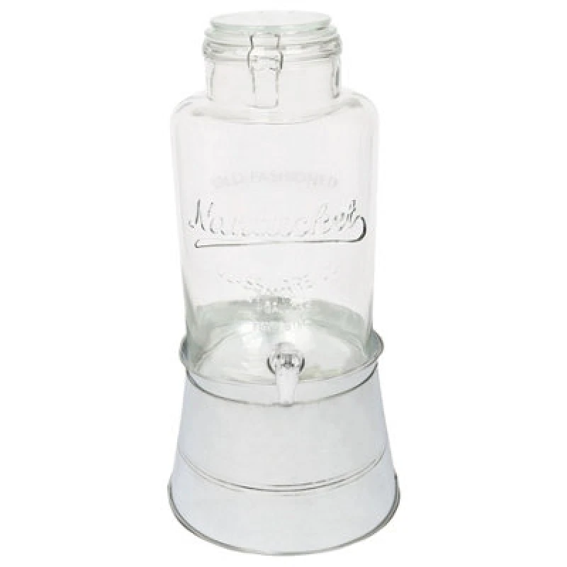 Image of Rink Drink Glass Drinks Dispenser With Tap & Silver Bucket Stand - 8.7L