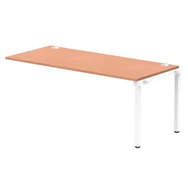 Image of Impulse Bench Impulse Bench Single Row Ext Kit 1800 White Frame Office Bench Desk Beech IMBSXT18BCHW