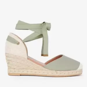 Image of Barbour Womens Candice Wedged Espadrilles - Olive - UK 4