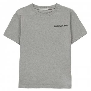 Image of Calvin Klein Junior Boys Chest Logo T Shirt - Light Grey