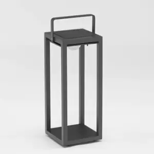 Image of Harbour Lifestyle Luxor Large Floor Outdoor/Indoor Solar Lantern In Charcoal