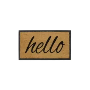 Image of JVL - Hello Granite Design Tufted Coir Rubber Base Door Mat, 40cm x 70cm approx