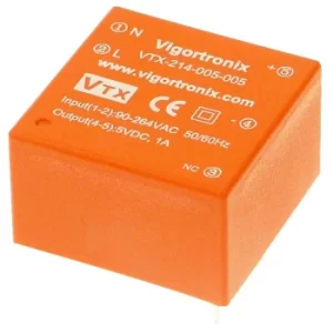 Image of Vigortronix VTX-214-005-003 5W Miniature SMPS AC-DC Converter 3.3V...