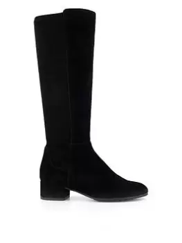 Image of Dune London Wide Fit Tayla Knee Boot, Black, Size 4, Women