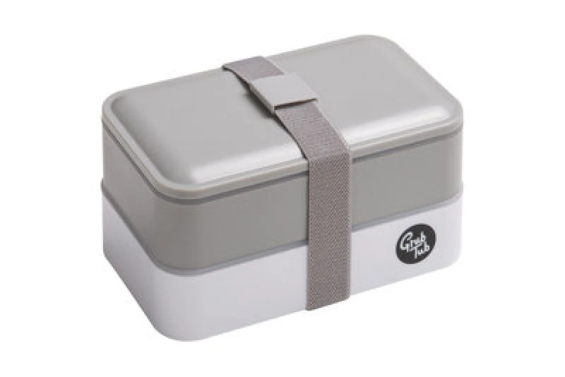 Image of Premier Housewares Organized Lunch Box, Leak Proof Tiffin Box, Portable Lunch Container, Comfortable Packed Lunch Box, Rectangular Containers Grey