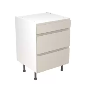 Image of KitchenKIT J-Pull Handleless 60cm 3-Drawer Unit - Matt Light Grey