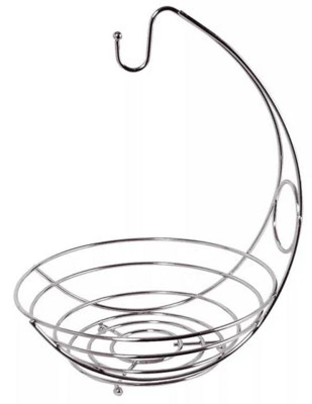 Image of Premier Housewares Kaya Chrome Fruit Bowl And Bananna Hanger Silver