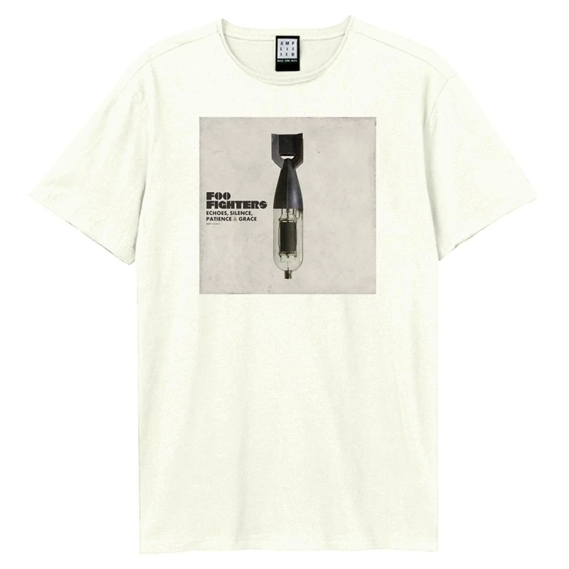 Image of Amplified Amplified Men Echoes Silence Patience And Grace Foo Fighters Vintage T-Shirt in White Size: 3X-Large White XXXL Male 5063806407034
