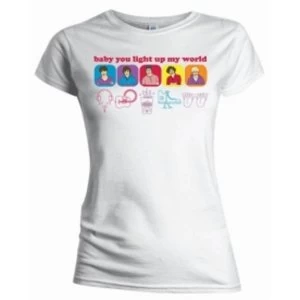 Image of One Direction Line Drawing Skinny White TS: Medium