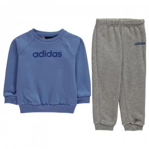 Image of adidas Crew Neck Jogger Set Baby Boys - Blue