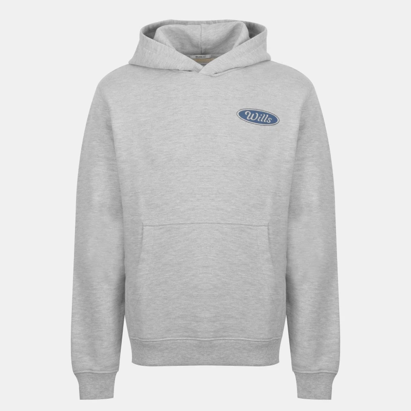 Image of Jack Wills Mens Americano Cotton Long Sleeve Hoodie Ice Marl male S