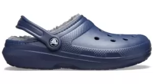 Image of Crocs Classic Lined Clogs Unisex Navy / Charcoal W9/M8