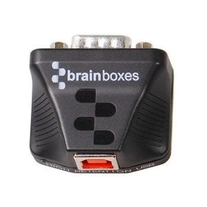 Image of Brainboxes US-235 RS232 USB Black cable interface/gender adapter