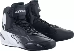 Image of Alpinestars Faster 3 Motorcycle Shoes, black-white, Size 45, black-white, Size 45