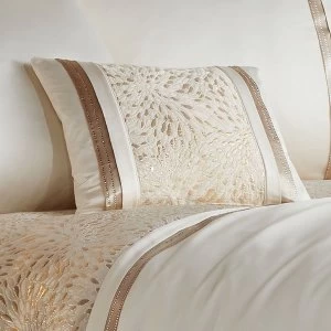 Image of Catherine Lansfield Luxor Jacquard Cushion - Gold