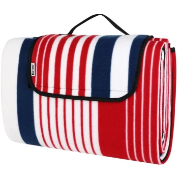 Image of Picnic Blanket 150/ 200cm Camping Travel Outdoor Waterproof Beach Mat Rug 200x200cm. Blue/Red - Detex
