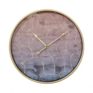 Image of Gold & Pink Metal Wall Clock with Abstract Face