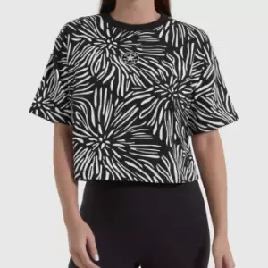Image of Converse Animalier Allover Boxy T-Shirt In Black