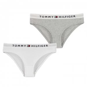 Image of Tommy Hilfiger Tommy 2 Pack Original Bikini Briefs - Grey/White 0UB
