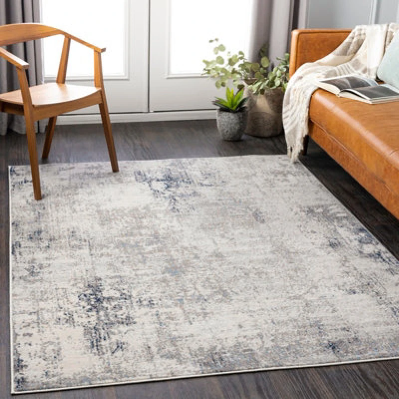 Image of Livabliss Abstract Modern Marble Grey Lopika Area Rug 120 X 170 Cm - Easy Care, Non Shedding, Ideal For Living Room & Bedroom