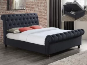 Image of Birlea Castello 5ft King Size Charcoal Upholstered Fabric Ottoman Bed Frame
