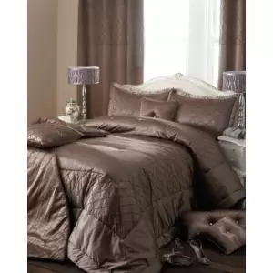 Image of Riva Home Cristal Ringtop Curtains (66x72 (168x183cm)) (Taupe)