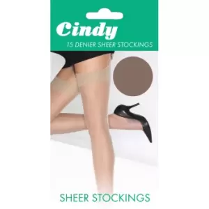 Image of Cindy Womens/Ladies 15 Denier Sheer Stockings (1 Pair) (One Size (UK Shoe 3-8)) (Paloma Mink)