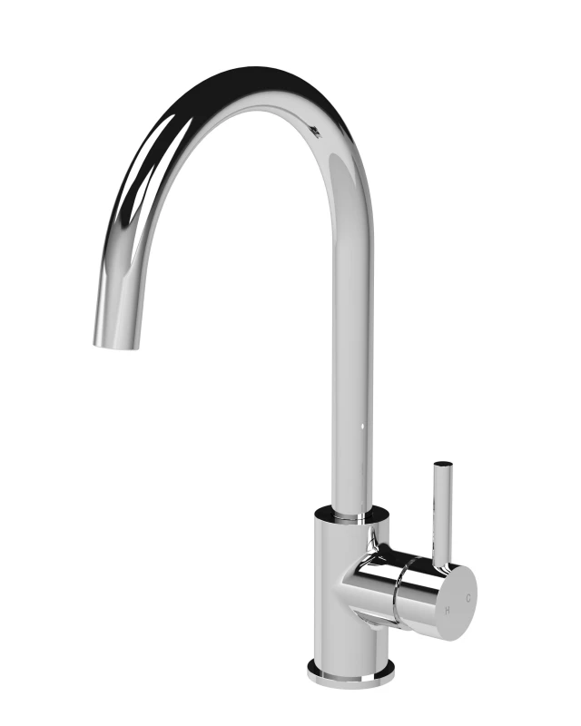Image of Balterley Kitchen Mono Mixer Tap with 1 Lever Handle Chrome 436mm Silver