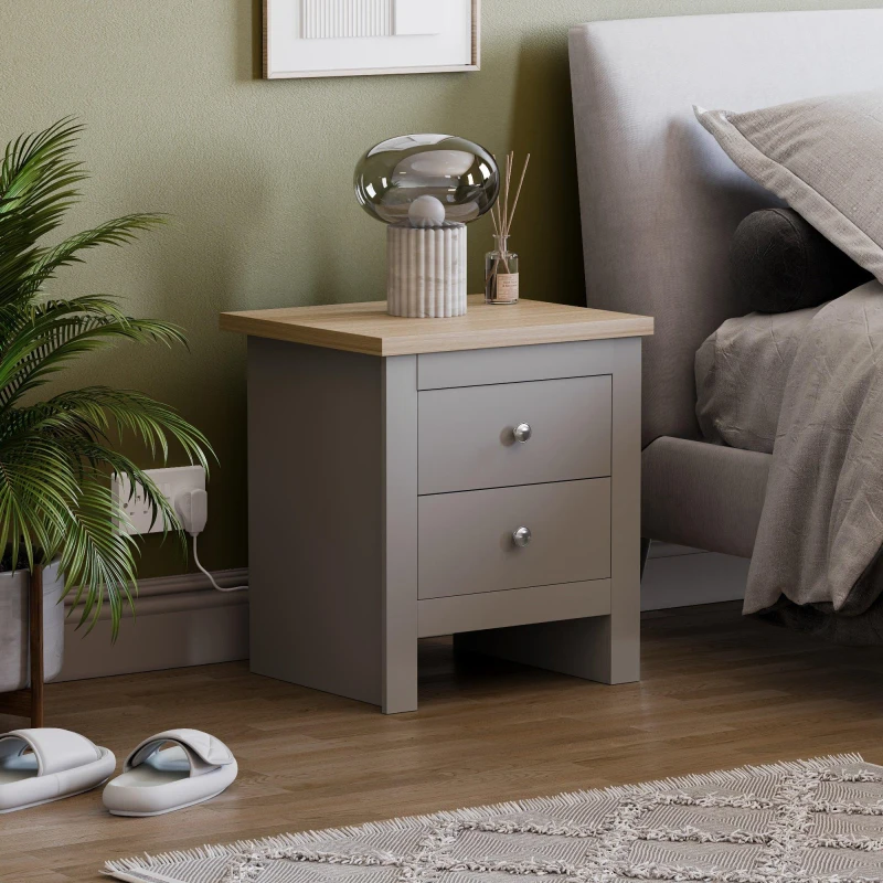 Image of Lassic Vida Designs Arlington 2 Drawer Bedside Chest Grey unisex 2 Drawer