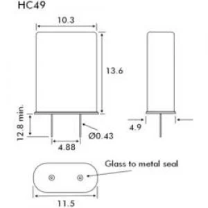 Image of Quartz crystal EuroQuartz QUARZ HC49 HC49 6.000 MHz