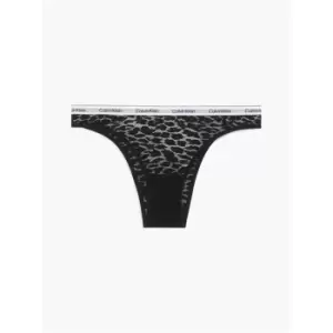 Image of Calvin Klein Lace Brazilian Thong - Black