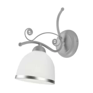 Image of Retro Ii New Colours Wall Light With Glass Shade Silver, 1x E27