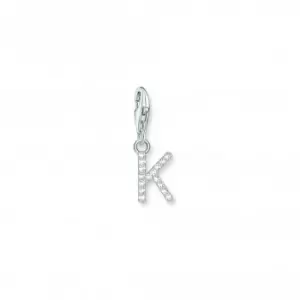 Image of Charmista White Zirconia Letter K Charm Pendant 1950-051-14