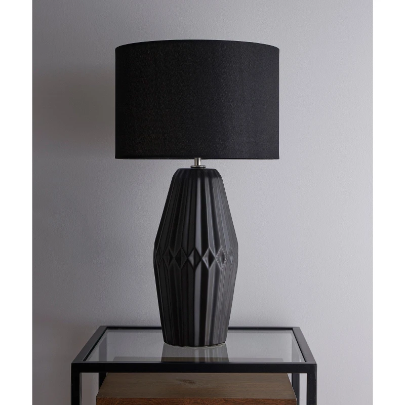 Image of K Living Nyon 54cm Black Ceramic Table Lamp With Matching B Black unisex One Size