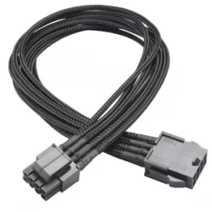 Image of Akasa FLEXA P8 8-Pin ATX PSU (F) to 8-Pin ATX PSU (m) 0.40m Black Mesh Sleeved Retail Packaged Internal Extension Cable