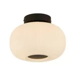 Image of Searchlight Lumina 1 Light Ceiling Flush With Frosted Ribbed Glass