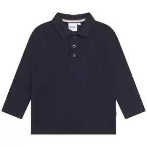 Image of Boss long Sleeve Tonal Polo Shirt Infants - Blue