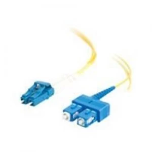 Image of C2G 30m LC-SC 9/125 OS1 Duplex Singlemode PVC Fibre Optic Cable (LSZH) - Yellow