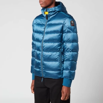 Image of Parajumpers Mens Pharrell Hooded Down Jacket - Mallard Blue - M