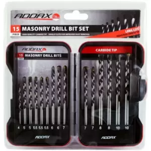 Image of Masonry Drill Bit Set 15pc - Addax