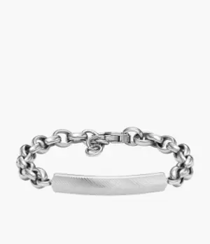 Image of Fossil Men Harlow Linear Texture Stainless Steel Chain Bracelet