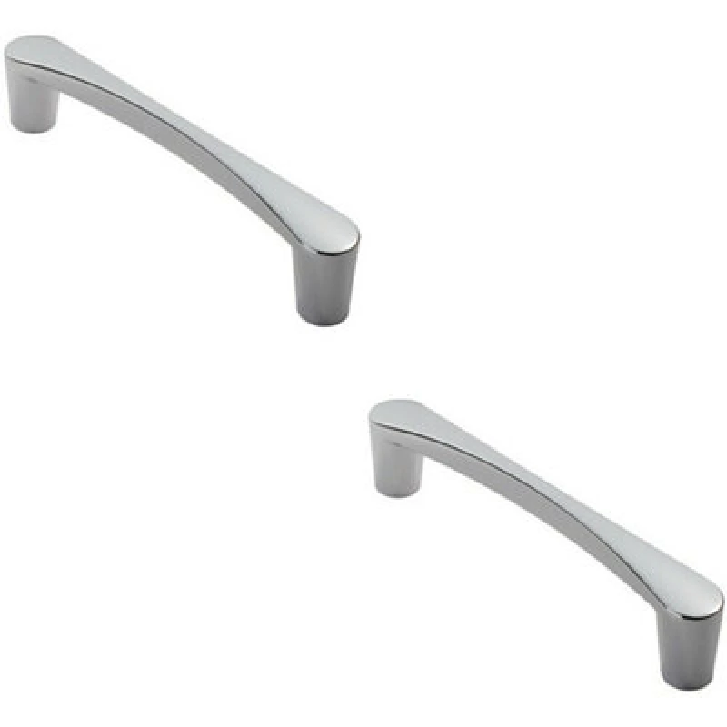 Image of Loops 2x Curved D Shape Pull Handle 181 x 20mm 160mm Fixing Centres Polished Chrome Multi unisex