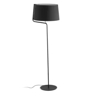 Image of Berni 1 Light Floor Lamp Black, E27