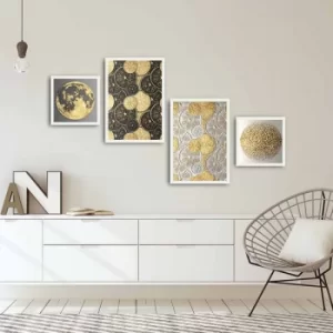 Image of 4PBCT-04 Multicolor Decorative Framed MDF Painting (4 Pieces)